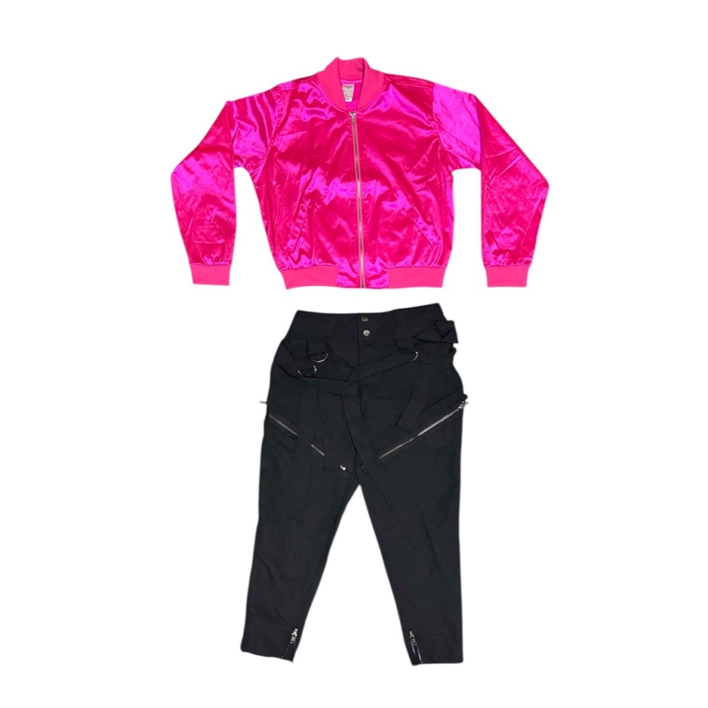 Weissman Pink Bomber Jacket Dance Top Large Child Zip Front Performance - Picture 6 of 7